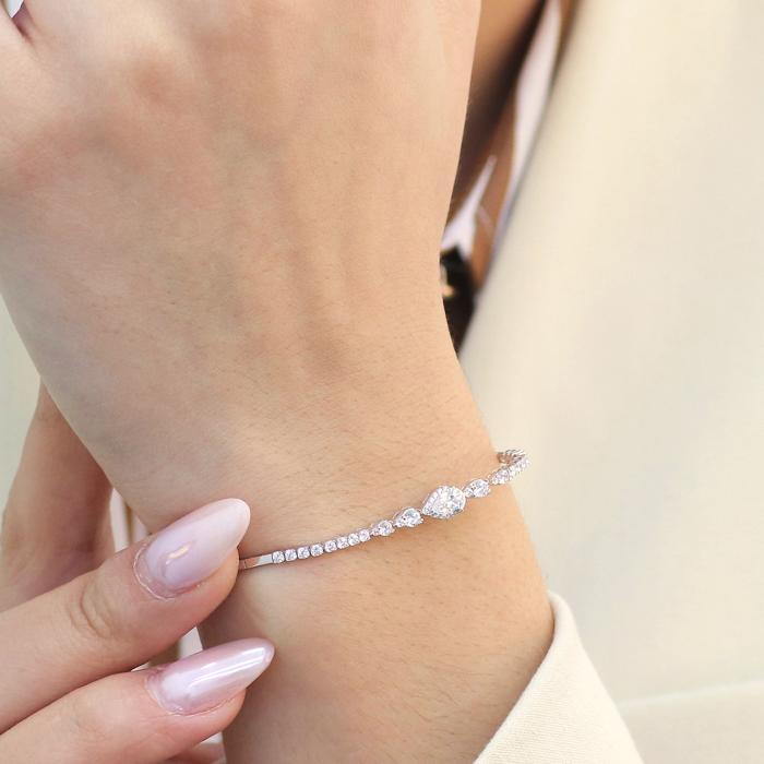 Σετ Κοσμημάτων Λευκόχρυσος Κ14 με Ζιργκόν SKU-78126