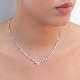 Σετ Κοσμημάτων Λευκόχρυσος Κ14 με Ζιργκόν SKU-78126