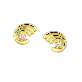 Σκουλαρίκια Καρφωτά Χρυσός Κ9 με Ζιργκόν SKU-78490