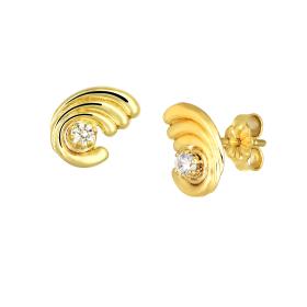 Σκουλαρίκια Καρφωτά Χρυσός Κ9 με Ζιργκόν SKU-78490