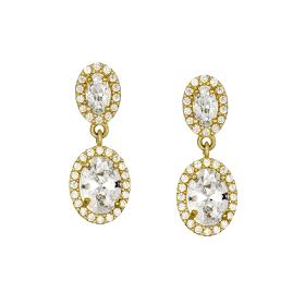 Σκουλαρίκια Ροζέτες Χρυσός Κ9 με Ζιργκόν SKU-78605