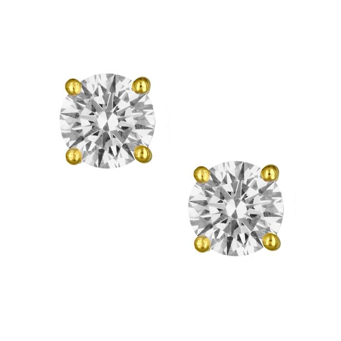 Σκουλαρίκια Μονόπετρα Χρυσός Κ18 με Lab Grown Diamonds SKU-78805