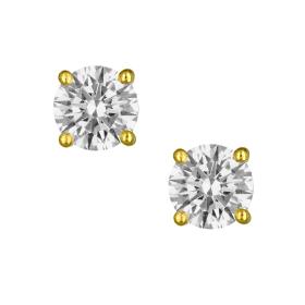 Σκουλαρίκια Μονόπετρα Χρυσός Κ18 με Lab Grown Diamonds SKU-78805