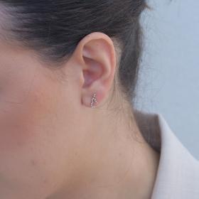 Μονό Σκουλαρίκι Ζωδίου Παρθένος με Διαμάντια Χρυσός Κ14 SKU-78836