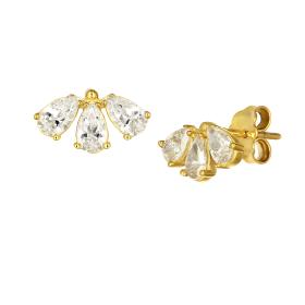 Σκουλαρίκια Χρυσός Κ9 με Ζιργκόν SKU-78498