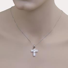 Σταυρός Λευκόχρυσος Κ14 με Λουστρέ Φινίρισμα SKU-78674