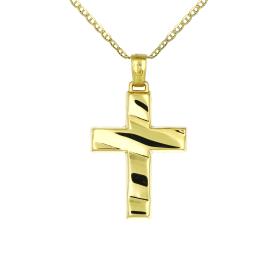 Σταυρός με Λουστρέ Φινίρισμα Χρυσός Κ14 SKU-78407