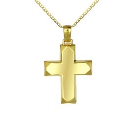 Σταυρός με Λουστρέ & Ματ Φινίρισμα Χρυσός Κ14 SKU-78410