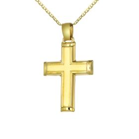 Σταυρός Διπλής Όψεως Χρυσός Κ14 SKU-78296