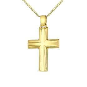 Σταυρός Διπλής Όψεως Χρυσός Κ14 SKU-78304