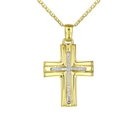 Σταυρός Χρυσός & Λευκόχρυσος Κ14 SKU-78394