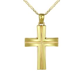 Μοντέρνος Σταυρός Χρυσός Κ14 SKU-78396