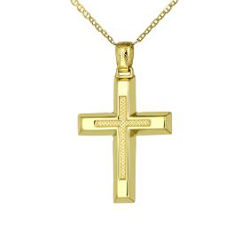 Σταυρός Διπλής Όψεως Χρυσός Κ14 SKU-78397