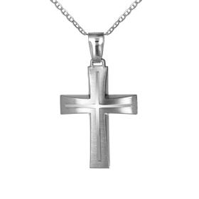 Σταυρός Διπλής Όψεως Λευκόχρυσος Κ14 SKU-78454