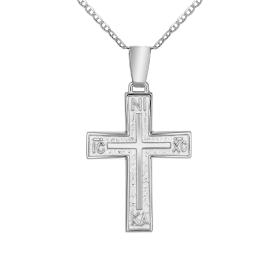 Σταυρός Διπλής Όψεως Λευκόχρυσος Κ14 SKU-78456