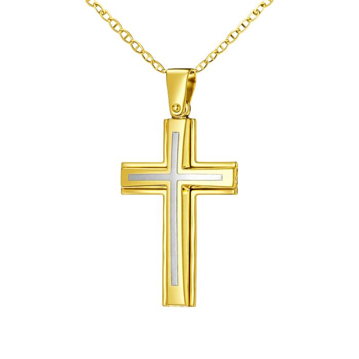 Σταυρός Χρυσός & Λευκόχρυσος Κ9 SKU-78322