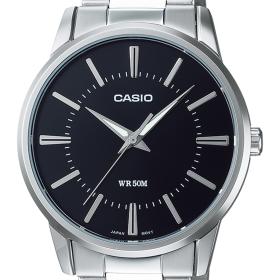 Ρολόι CASIO με Μαύρο Καντράν & Ασημί Μπρασελέ | MTP-1303PD-1AVEG SKU-78781