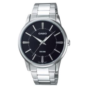 Ρολόι CASIO με Μαύρο Καντράν & Ασημί Μπρασελέ | MTP-1303PD-1AVEG SKU-78781