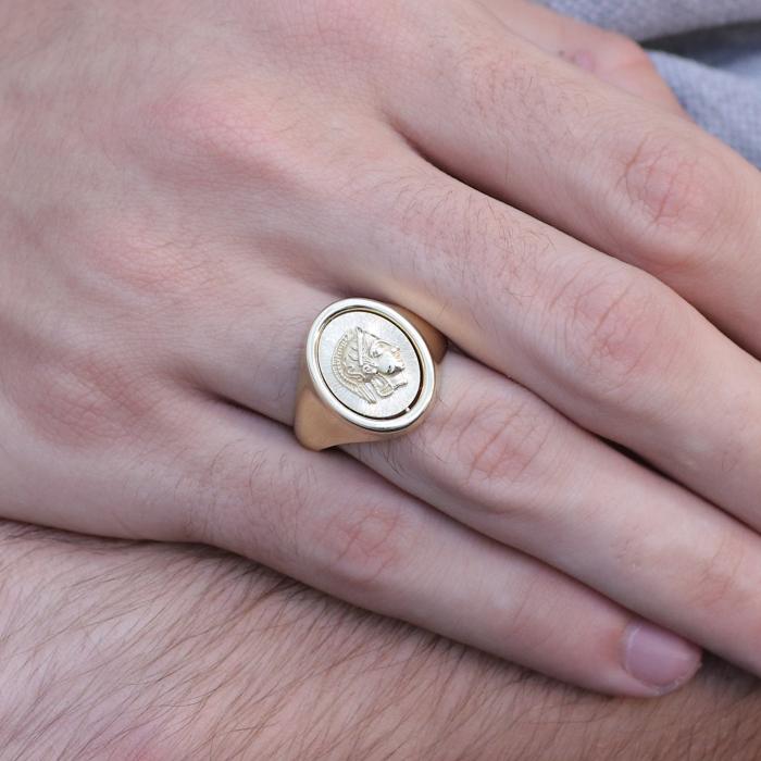 Ανδρικό Δαχτυλίδι με Αρχαιοελληνικό Ύφος Χρυσός K14 SKU-79490