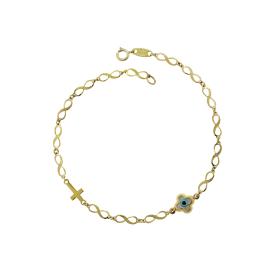 Βραχιόλι Σταυρός Χρυσός Κ9 SKU-79959