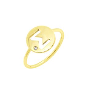 Δαχτυλίδι Μονόγραμμα Χρυσός Κ14 με Διαμάντι SKU-79556