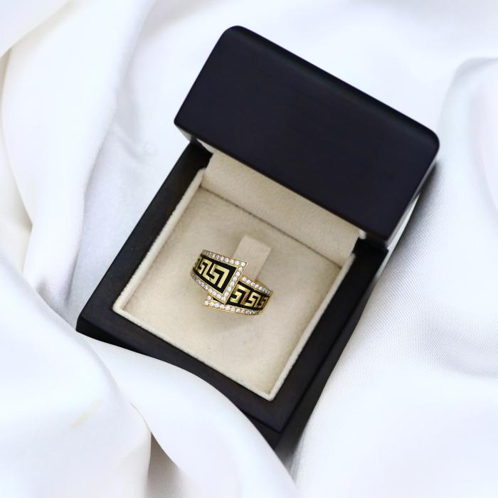 Δαχτυλίδι σε Αρχαιοελληνικό Ύφος Χρυσός Κ18 με Διαμάντια SKU-79557