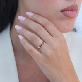 Γυναικείο Δαχτυλίδι FaCad’oro Χρυσός K14 με Κόκκινα Ζιργκόν SKU-79128