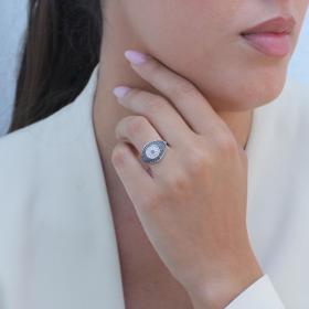 Δαχτυλίδι Ματάκι με Διαμάντια Λευκόχρυσος K18 SKU-79479