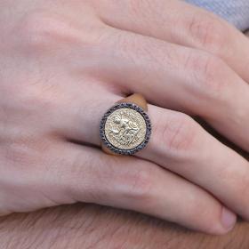 Δαχτυλίδι Χρυσός K18 με Μαύρα Διαμάντια SKU-79489