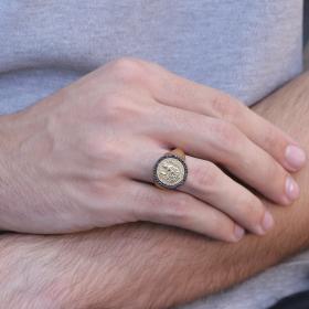 Δαχτυλίδι Χρυσός K18 με Μαύρα Διαμάντια SKU-79489