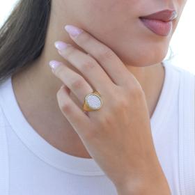 Δαχτυλίδι Σεβαλιέ με Διαμάντια Χρυσός K18 SKU-79558