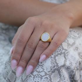 Δαχτυλίδι Σεβαλιέ με Διαμάντια Χρυσός K18 SKU-79558