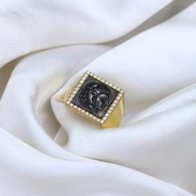 Δαχτυλίδι Χρυσός Κ18 σε Αρχαιοελληνικό Ύφος με Διαμάντια SKU-79555