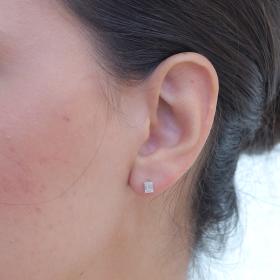 Καρφωτά Σκουλαρίκια με Διαμάντια Baguette Χρυσός K18 SKU-79684