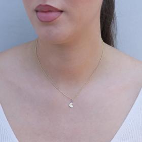 Κολιέ Καρδιά Μονόγραμμα Χρυσός Κ14 με Ζιργκόν SKU-79106