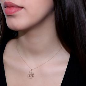 Κολιέ Μαμά με Μωρό Χρυσός Κ9 SKU-79269