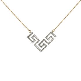 Κολιέ με Μαίανδρο Χρυσός K14 με Διαμάντια SKU-79343