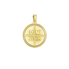 Κωνσταντινάτο Φυλαχτό Διπλής Όψεως Χρυσός Κ9 SKU-79157