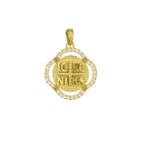 Κωνσταντινάτο Φυλαχτό Διπλή Όψεως Χρυσός Κ9 SKU-79161