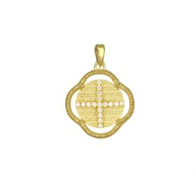 Κωνσταντινάτο Φυλαχτό Διπλή Όψεως Χρυσός Κ9 SKU-79161