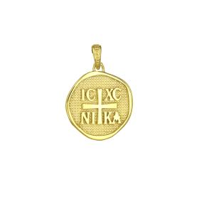 Κωνσταντινάτο Φυλαχτό Διπλής Όψεως Χρυσός Κ9 SKU-79162