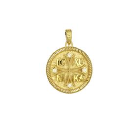 Κωνσταντινάτο Φυλαχτό Διπλή Όψεως Χρυσός Κ9 SKU-79167