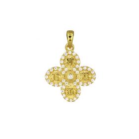 Κωνσταντινάτο Φυλαχτό Διπλή Όψεως Χρυσός Κ9 SKU-79170