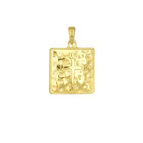 Κωνσταντινάτο Φυλαχτό Διπλής Όψεως με Ζιργκόν Χρυσός Κ9 SKU-79159