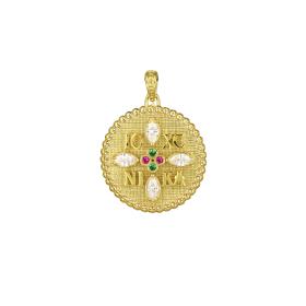 Κωνσταντινάτο Φυλαχτό Χρυσός Κ9 με Ζιργκόν SKU-79168