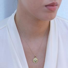 Φυλαχτό Κωνσταντινάτο Χρυσός K14 με Διαμάντι SKU-79983