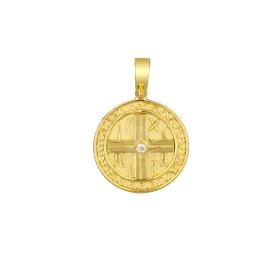 Φυλαχτό Κωνσταντινάτο Χειροποίητο με Διαμάντι Χρυσός K14 SKU-79984