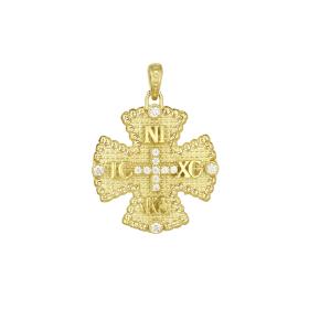 Κωνσταντινάτο Σταυρός Χρυσός Κ9 με Ζιργκόν SKU-79163