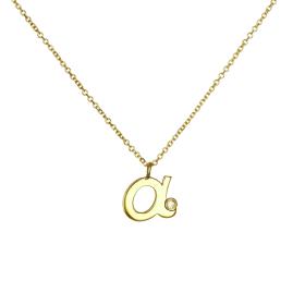 Κολιέ Μονόγραμμα α με Διαμάντι Χρυσός K14 SKU-79718