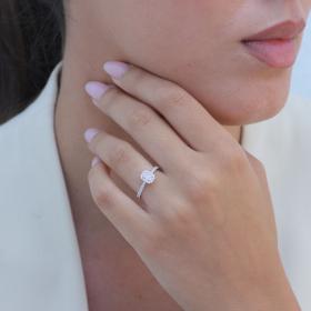 Μονόπετρο Δαχτυλίδι με Διαμάντια σε Λευκόχρυσο Κ18 SKU-79438